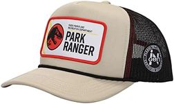 Bioworld Jurassic Park Ingen Park Ranger Men's Tan Foam Trucker Hat