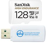 SanDisk 128GB High Endurance Video Card MicroSDXC for Dash Cams Works with Garmin Mini, 56, 66W Dash Cameras (SDSQQNR-128G-GN6IA) Bundle with (1) Everything But Stromboli SD & Micro SD Card Reader