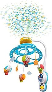 VTech - Lumi Mobile Nuit Étoilée, Mobile Musical Lit Bébé avec Télécommande, 4 Animaux en Peluche, Projection au Plafond, Musique Douce et Sons de la Nature, Cadeau de Naissance - Contenu en Français