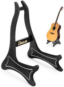 ONULISS Luxury Guitar Stand, Wooden Guitar Stand Floor, Classic Thicken Plywood A-Frame Style Instrument Holder with Soft Foam Non-Slip Grip for Single Acoustic Classical Bass Electric Ukulele Guitars, Gifts
