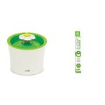 Catit Original Flower Fountain 3 Litre Water Fountain for Cats and Small Dogs Flower Placemat, Medium, Green