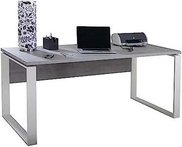 Composad | Scrivania della Linea DISEGNO con gambe in metallo, Scrivania PC Moderna, (LxAxP) 170x74,50x80 cm, Colore Grigio Cemento e gambe Bianco, per Ufficio, Studio, Made in Italy
