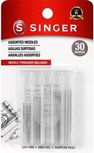 SINGER 07370 Hand Sewing Needles in Compact with Needle Threader, Assorted Sizes, 30-Count,