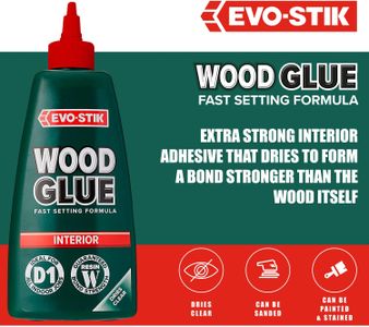 EVO-STIK Extra Strong Wood Glue 500ml – Fast Setting, Dries Clear