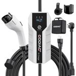 GODIAG Level 1+2 EV Charger - ETL Certified, 110V-240V, 16 Amp, 20ft Cable, Portable Electric Car Charger with NEMA 6-20 & NEMA 5-15 Plug for J1772 EVs and PHEVs