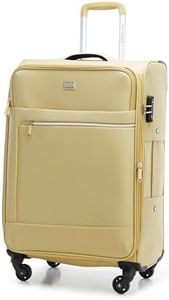 WITTCHEN MIRA Line Suitcase Soft Luggage Polyester Luggage Carrying Handle Telescopic Handle Four Wheels TSA Combination Lock, Beige, Large Suitcase, Large Suitcase