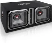 Pyle 12” Dual Subwoofer Box System - 12'' Dual Series Vented Subwoofer Enclosure, Rear Vented Design with Santoprene Surround, 2 x 1200 Watts Max Power, 4 Layer Dual Voice Coil - PLSQ212BS