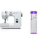 SINGER M1000.662 Sewing Machine + Singer Class 15 Transparent Bobbins (4-Count) Bundle