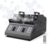 Fancybling 2000W Fog Bubble Machine, 3 in 1 Bubble Machine with 2 Bubble Fans,7 CH 18 RGB LED Lights Smoke Bubble All IN 1 Machine, Fog Machine Stage Effect for Party, Wedding, Halloween, 1 PACK