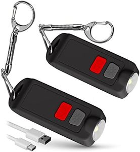 WETEN Rechargeable Keychain Alarm for Women Self Defense – 2 Pack 130 dB Loud Safesound Personal Siren Ring with LED Light – Waterproof SOS Emergency Safety Alert Device Key Chain by (Black&Black)