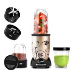 Wonderchef Nutri-blend 500W Mixer Grinder, 22000 RPM Motor, Smoothie Maker, Masala Grinder, Chutney Blender, 3 Unbreakable Jars, Recipe Book by Chef Sanjeev Kapoor, 2 Yr Warranty, Champagne