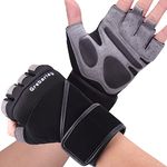 Grebarley Gym Gloves,Training Gloves Full Wrist Support,Breathable Extra Grip Palm Protection Fitness Crossfit for Men & Women (S, Long Wristband-Update)