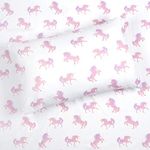 Kids Rule 3-Piece Pink Shaded Unicorn Sheet Set for Girls & Kids - 1 Twin Flat Sheet, 1 Twin Fitted Sheet & 1 Queen Pillowcase, Soft Brushed Microfiber Polyester Bed Sheet, Smooth & Durable