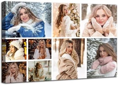 ZHIYYHAO Personalized Multi Photos Canvas Prinits For Wall Framed Custom 9 Photo Collage with Your Photos for Family Wedding Friends Anniversary (CF-12, 36.00L X24.00W'')