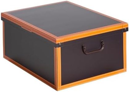 Boite de Rangement avec Couvercle, Boite en carton, Rangement Vetement, Meuble de Rangement Chambre, Bureau, Panier de Rangement, Organisateur Tiroir, 40x50x25 cm CUOIO/CUIR Large