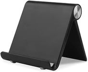 HIHUHEN Mobile Phone Holder, Phone Stand Desk Desktop Mobile Holder Adjustable Foldable Portable Video Call Mount (1PH -Black)