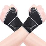 Hually Wrist Support, 2 Pack Wrist Brace for Men and Women Adjustable Breathable and Comfortable One Size Fits all,wrist straps, wrist wraps, Wristbands for Sports gym Weightlifting Bench Press etc