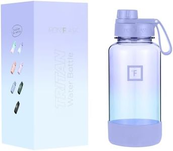 IRON °FLASK Clear Tritan Trekker Water Bottle with Chug Lid & Rubber Boot - Leak Proof & Lightweight for Gym, Hiking, Sports - Dishwasher Safe, BPA Free Plastic - Cotton Candy, 32 Oz