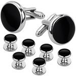 Rovtop Mens Cufflinks, Tuxedo Shirt Cufflinks Set for Men, Brass Cuff Links for Wedding/Banquet/Ceremony/Business