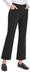 G4Free Womens Yoga Dress Pants with Pockets Wide Leg Businee Casual Pants High Waist Business Casual Ankle Pants Black