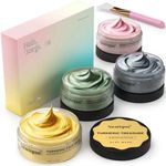 Neatique Face Masks Skincare Set, 480g (120gx4) High Capacity Facial Mask, Clay Mask Set with Turmeric w/Vitamin C, Green Tea, Rose and Dead Sea Mud, Deap Cleansing, Hydration and Pore Refinement