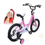 WSIKGHU 16 Inch Children's Bicycle with Stabilisers Boys Girls Outdoor Sporty Children's Bikes Children's Bicycle Bicycle for Children from 5-8 Years (Pink)