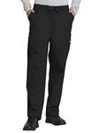 CHEROKEE Men's Drawstring Cargo Scrub Pant, Black, Medium