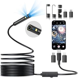 DPduct Dual Lens Endoscope Camera with Light, 7.9mm 1920P HD Snake Camera with 8+1 Lights, IP67 Waterproof Borescope Inspection Camera with 16.5ft Semi-Rigid Cable