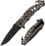 Swiss Safe 3-in-1 Tactical Knife for Military and First Responders - Military Camouflage