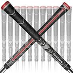 Geoleap ACE-R Golf Grips Set of 13- Back Rib Improved Control，Multi Compound Rubber And Cord Hybrid Golf Club Grips, Standard/Mdisize, 7 Colors Optional. (Black, Midsize)