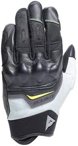 DAINESE - Ermex Gloves, Summer Motorcycle Gloves, Breathable with Mesh Inserts, Rigid Knuckle Protectors, Leather Reinforcements, Touchscreen, L, Black and Green
