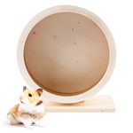 Hamster Running Wheel Small Animal Toy Wooden Mute Cork Mat Hamster Wooden Wheel My Neighbor Totoro Guinea Pig Hamster Toy Medium Brown（8.07x4.84x9.17inch