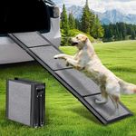 BACOENG Dog Ramp for Car, 63" Long & 17" Wide Foldable Pet Ramp Dog Ramps for Large Dogs with Non-Slip Rug Surface, Portable Outdoor Dog Car Ramp for SUV Car & Truck, Up to 250LBS