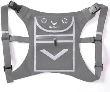 Gray Running Mini Backpack Vest for Men & Women – Reflective with 360° Hi-Viz, Holds Accessories, iPhone, Android, iPad Mini – Lightweight, Adjustable Gear for Fitness, Walking, Cycling, Hiking