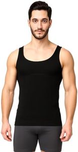 FirstFit Cotton Slimming Tummy Tucker Vest, Underwear Shapewear Slim Body Shaper for Men - Black - (3XL)
