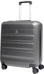 Aerolite 56x45x25cm British Airways Jet2 & easyJet Upgrade Maximum Allowance Large Lightweight 8 Wheel Carry On Hand Cabin Luggage Bag Suitcase 56x45x25 with TSA Approved Lock Charcoal Grey