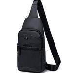 Arctic Hunter Slim Sling Bag for Men Small Crossbody Bag for 8" iPad Water-resistant Chest Bag with Earphone Port Detachable Buckle One Side Shoulder Bag for Travel Outdoor Casual, Black