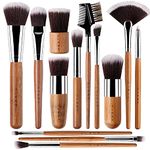 13 Bamboo Makeup Brushes Professional Set - Vegan & Cruelty Free - Foundation, Blending, Blush, Powder Kabuki Brushes