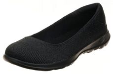 Skechers Women's Go Walk Lite Ballet Flat, Black, 8 UK