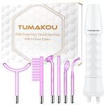 High Frequency Wand - TUMAKOU 6 IN1 Portable Argon High Frequency Facial Skin Tightening Machine - Purple Light Therapy Electrode Face Device for Acne,Wrinkle,Hair - with Different 6 Glass Tubes