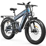 FREESKY 2026 Alaska Pro Dual Battery Electric Bike for Adults, 48V 45AH 200 Miles Long Range Dirt E Bike, 26" Fat Tire Fast Mountain EBike, Full Suspension & Hydraulic Brakes UL 2849 Certified by TÜV