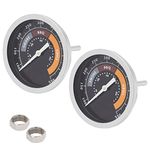 MOASKER 2 Pieces 3-inch Smoker Temperature Gauge for Char-Broil Oklahoma Joe’s 3695528R06 and Most 13/16-inch Opening Smoker Grills, BBQ Thermometer Gauge Replacement Parts