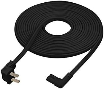 Vebner Extra Long 25-Foot Power Cord Compatible with Samsung and LG TV LED Smart Screens and Many Other Compatible Electronics - 90 Degree Right Angled L-Shaped Power Cable (25-Foot, Black)