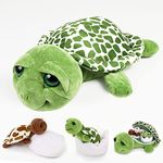 corgi butt 14'' Turtle Plush with 3 Baby Turtle Toys Green Turtle Plush Toy with Big Eyes, Soft Stuffed Sea Animals Plush Gift for Children, Friends, Lover