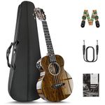 Caramel TEG95 Butterfly Bocote Glossy Tenor Acoustic & Electric Ukulele | 26-inch Handmade Professional Ukelele Kit with Accessories