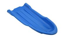 Superio Toboggan Snow Sled for Kids and Adults, 46" Heavy Duty Plastic Open Back Slider with Handles and Hole for Pull Ropes- (Ropes Excluded) Kid and Adult Winter Fun (Blue)