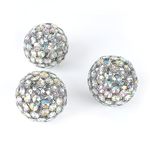 Decorative Balls for Bowls, Metal Sphere Ball, Centerpiece Orbs Balls, Home Decor, Ball Set 3- Diameter 4" (Crystal Silver)