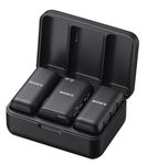 Sony ECM-W3 | Dual-Channel Wireless Camera Microphone for Digital Recording | Content Creation & Vlogging | Dual Transmitter | Compact with Charging case - Black