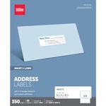 Office Depot White Inkjet/Laser Address Labels, 1 1/3in. x 4in, Pack of 350, 505-O004-0018