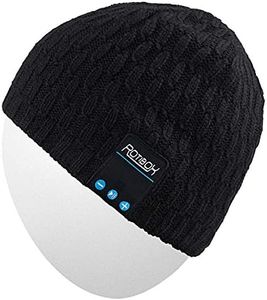Rotibox Bluetooth Beanie Hat, Winter Outdoor Sport Premium Knit Cap with Wireless Stereo Headphone Headset Speaker Mic Hands Free Compatible with iPhone Samsung Android Cell Phones - Black